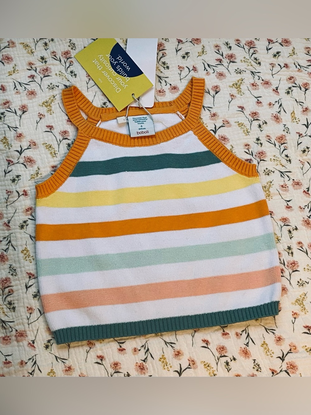 boboli Striped Knit Tank Top NWT